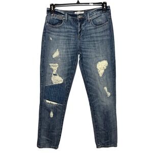 Henry & Belle Size 27 Distressed Patchwork Boyfriend Jeans Medium Wash Women